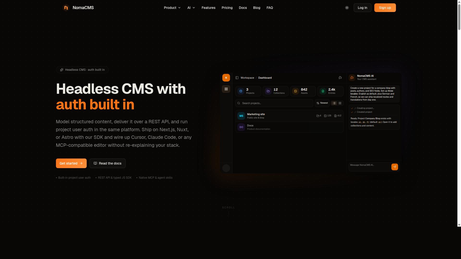 NomaCMS website